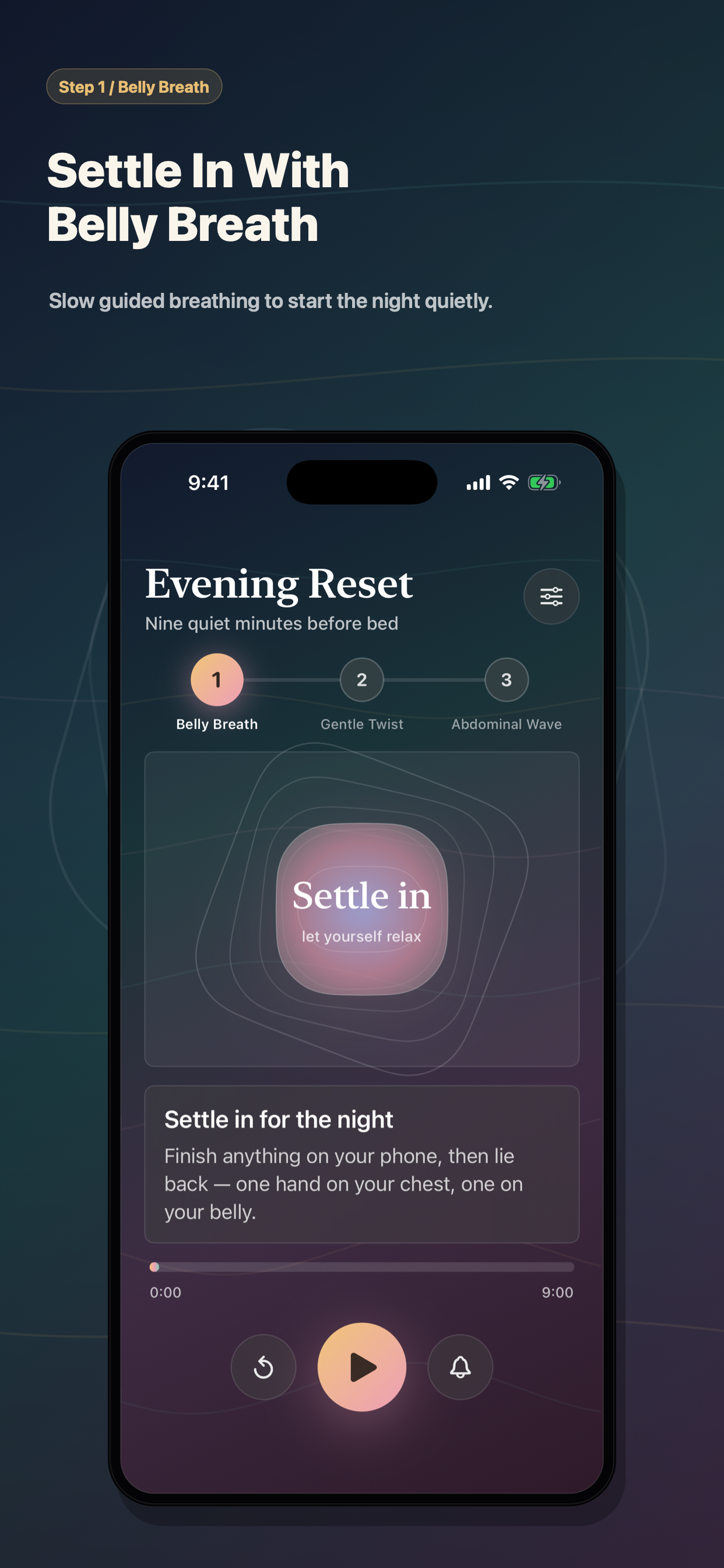 Evening Reset App Store preview screen 2