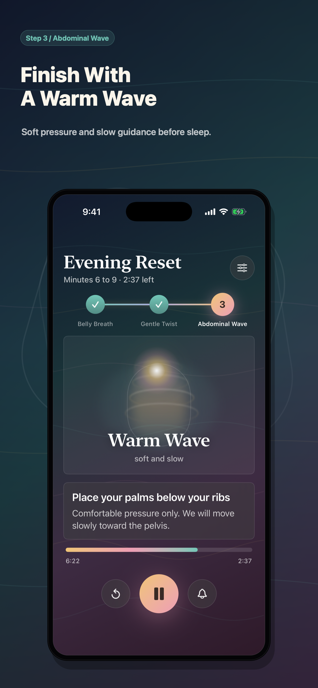 Evening Reset App Store preview screen 4