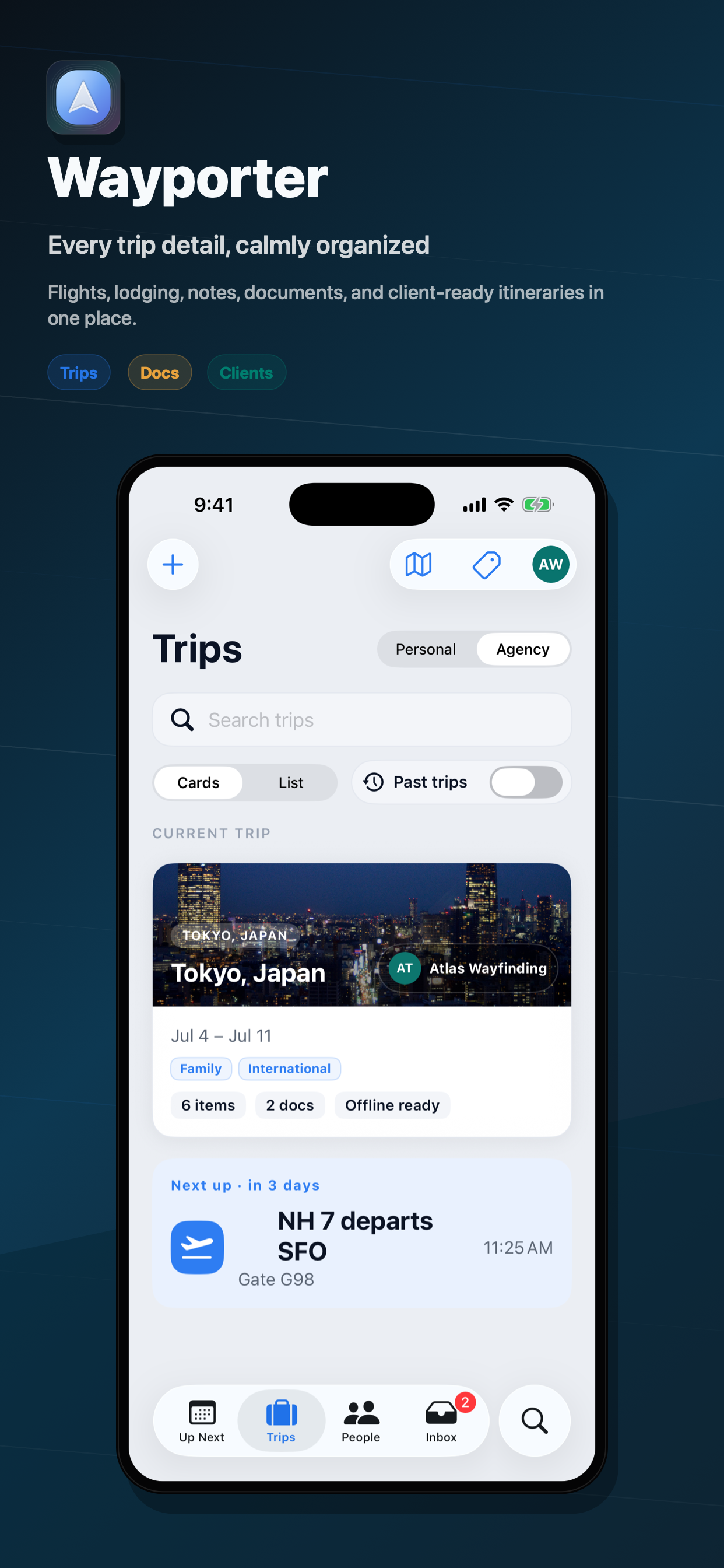 Wayporter App Store preview screen 1